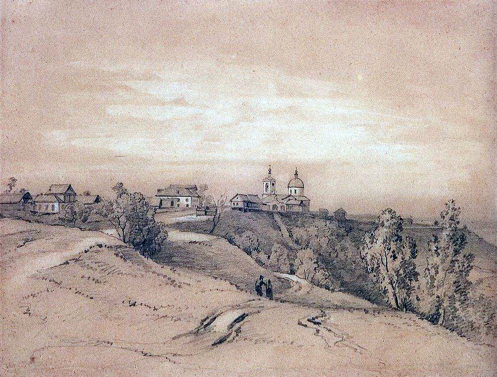 Саврасов. Воробьёвы горы близ Москвы. (Конец 1840-х - 1850-е гг.)